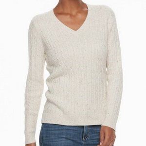 Croft & Barrow Classic Cable-Knit V-Neck Sweater